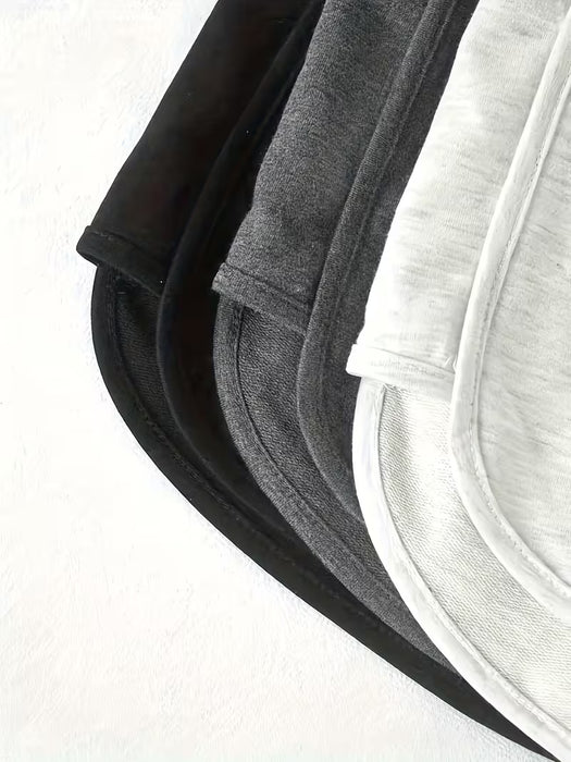 Juego de 3 piezas de shorts de correr lisos con cordón, shorts casuales de delfín con cintura elástica