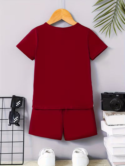 Conjunto de pantalones cortos y camiseta de manga corta con estampado 3D