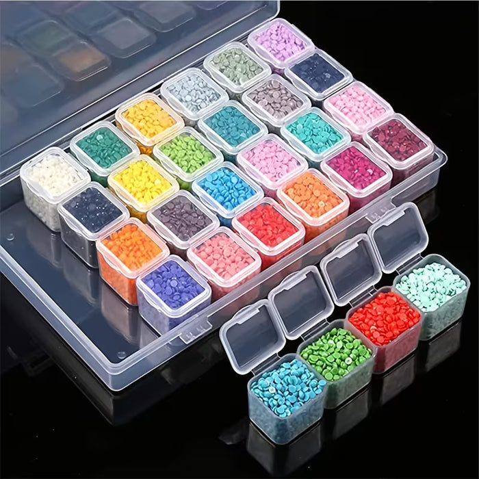 Caja de almacenamiento de cuentas sueltas para joyería de uñas con 28 cajas desmontables