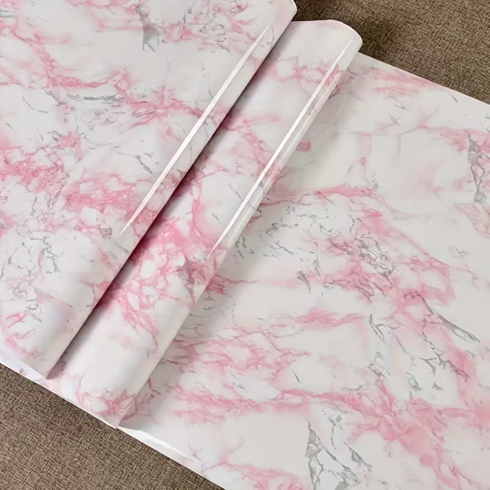 Papel Pintado de Mármol Rosa Autoadhesivo - Impermeable 51-40CM*300CM