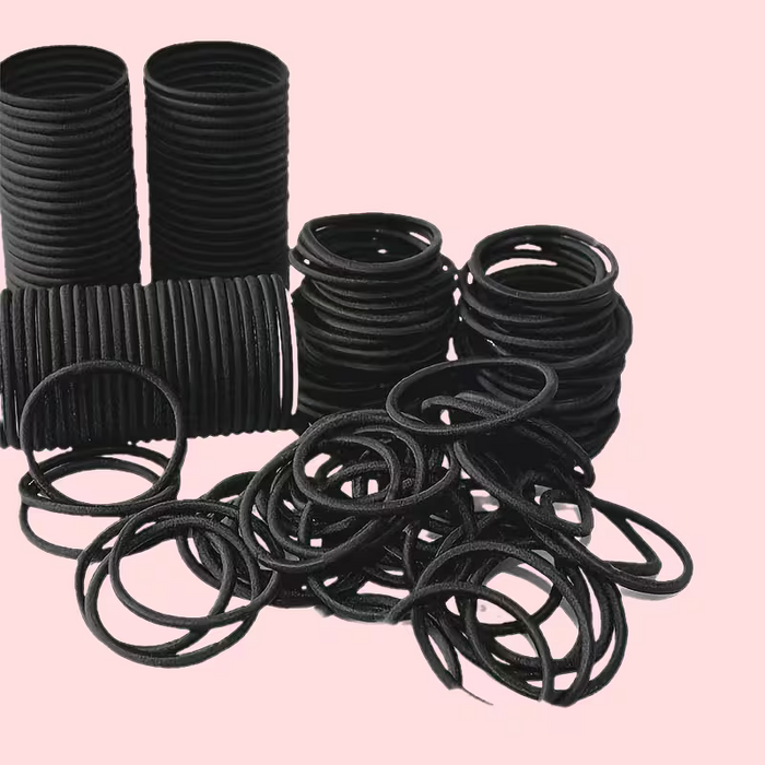21 piezas de ligas para el pelo negras de 4 mm