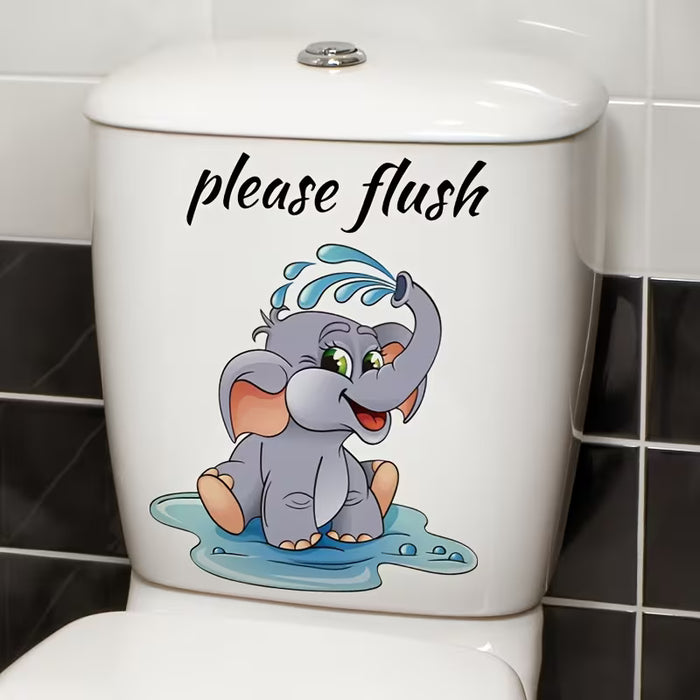 Un Adhesivo de Pared de Elefante para Decoración de Inodoro