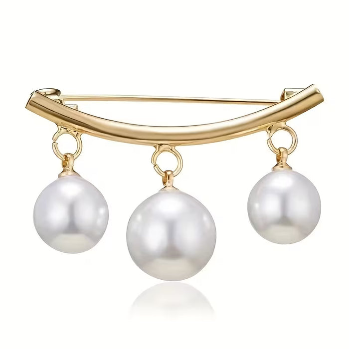 1pc Broche de Moda con Perla Fija para Cuello, Pinza de Seguridad