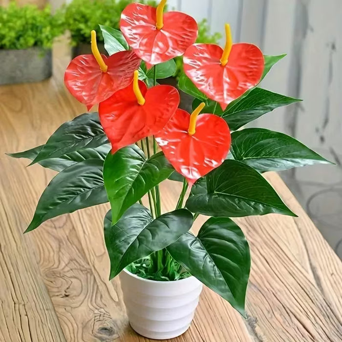 1 Excepcional Bonsái Artificial de Anthurium Andaman - Ideal para Decoración