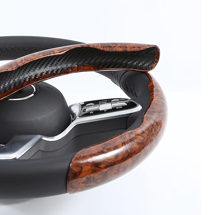 Cubierta de volante de madera de durazno ultrafina, 15 pulgadas, sin círculo interior, para varios modelos