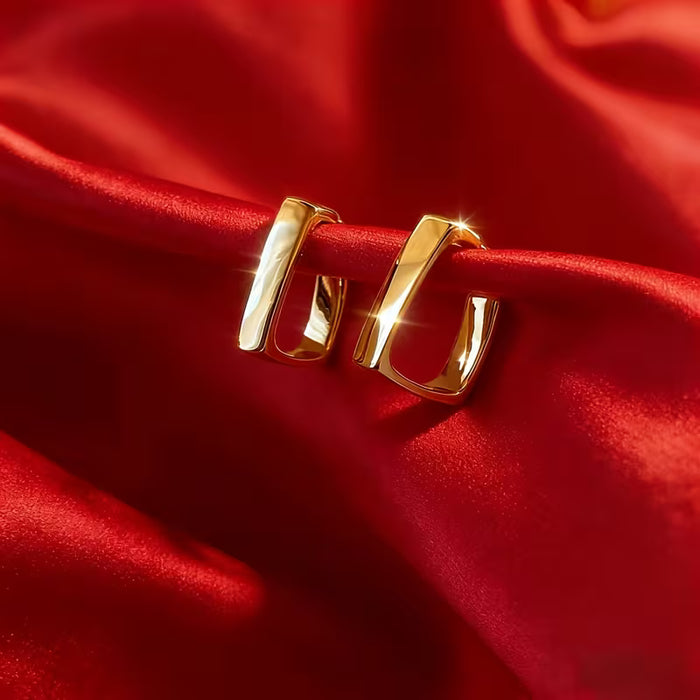 Pendientes de botón minimalistas de superficie geométrica para mujer
