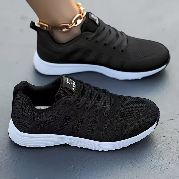 Zapatillas de correr transpirables y ligeras para mujer de caña baja con cierre de cordones