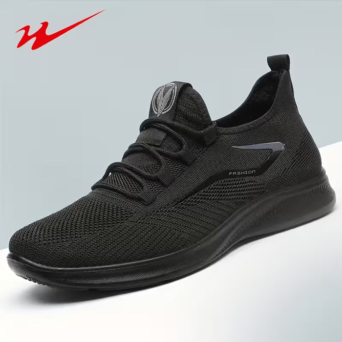 Zapatillas de punto transpirables para hombre de caña baja con cordones