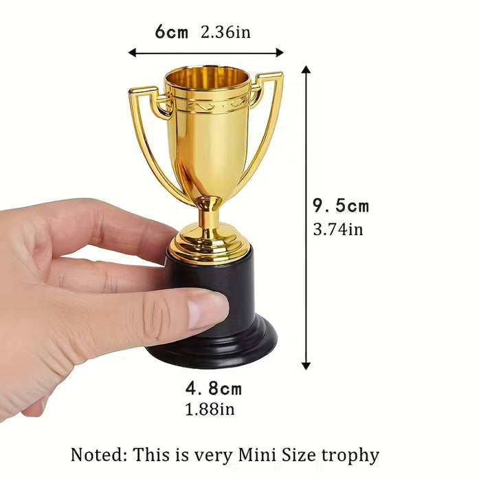 6pcs Mini Trofeos Premios, Trofeos de Recompensa Dorados de Plástico