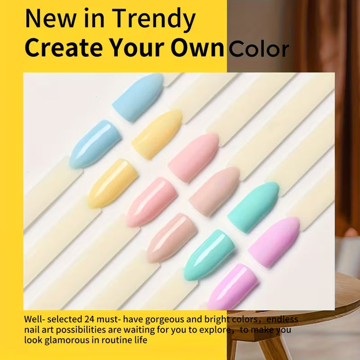 Set de Polvo Acrílico, 24 Colores de Polvo para Uñas Acrílicas, Sistema de Uñas Acrílicas de Colores