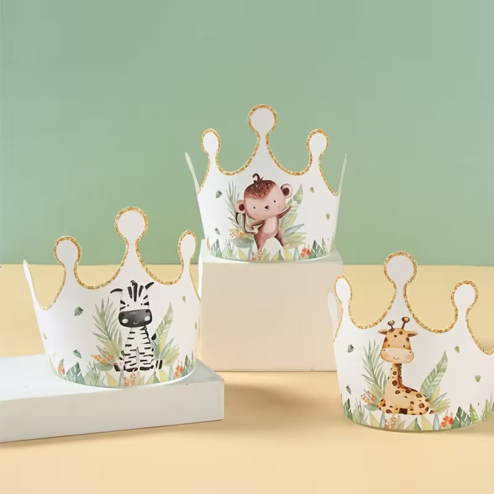 Conjunto de 6 Sombreros de Papel de Animales de Safari en la Jungla