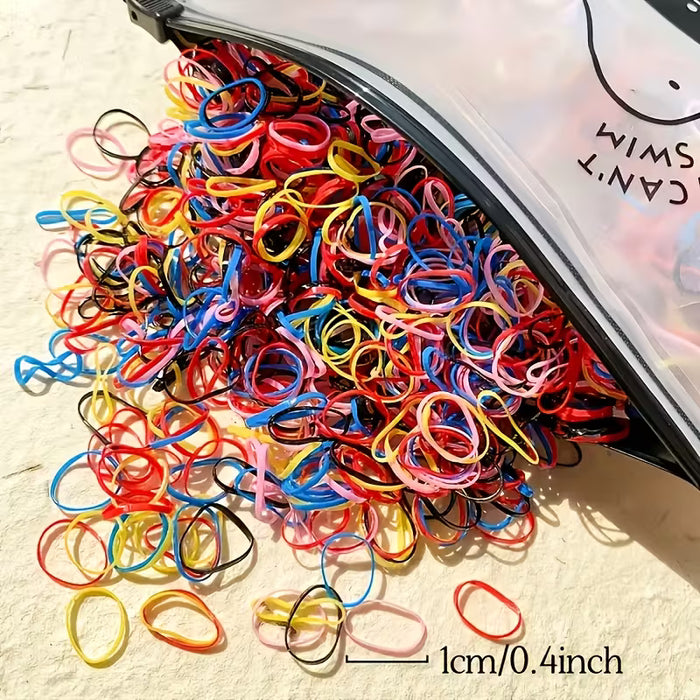 99 piezas de bandas elásticas de goma de colores vibrantes - Alta elasticidad y duraderas