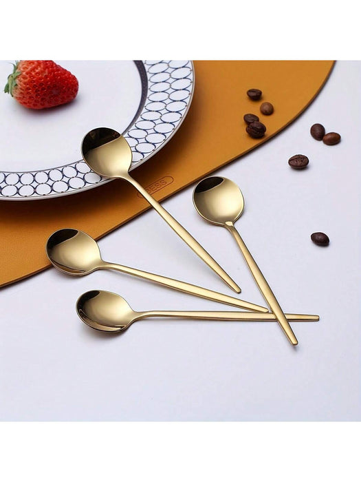 SHEIN Juego de 6 cucharillas de café/té doradas, aptas para lavavajillas