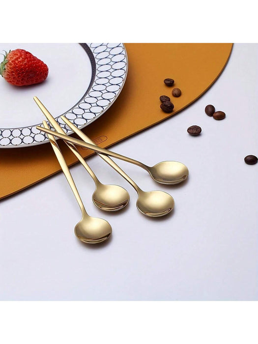 SHEIN Juego de 6 cucharillas de café/té doradas, aptas para lavavajillas