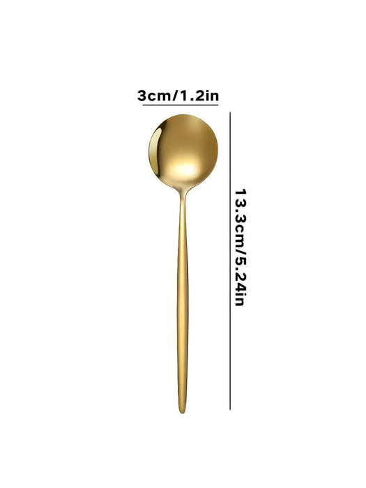 SHEIN Juego de 6 cucharillas de café/té doradas, aptas para lavavajillas