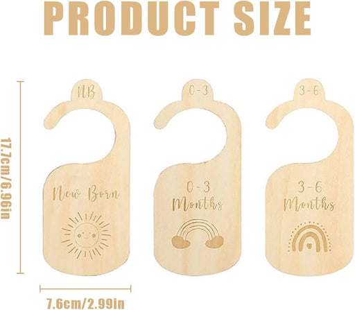 7 Pcs Separadores De Madera Para Armario De Bebé, Desde Recién Nacidos Hasta 24 Meses - Quierox - Tienda Online