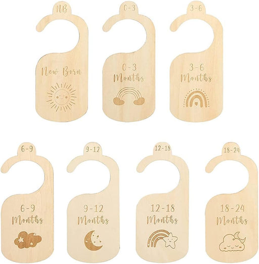 7 Pcs Separadores De Madera Para Armario De Bebé, Desde Recién Nacidos Hasta 24 Meses - Quierox - Tienda Online