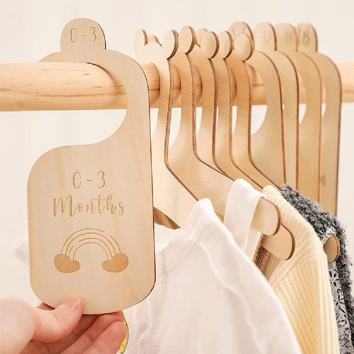 7 Pcs Separadores De Madera Para Armario De Bebé, Desde Recién Nacidos Hasta 24 Meses - Quierox - Tienda Online