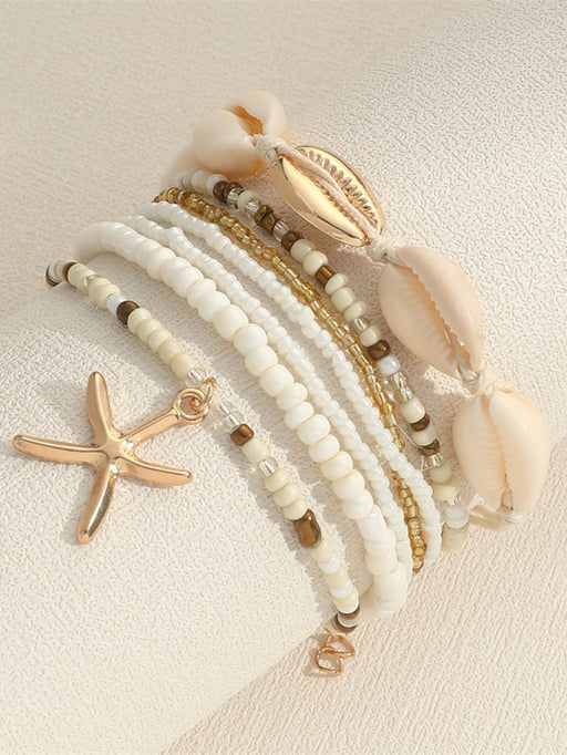 7 pulseras de cuentas con colgantes de concha, cuentas y estrellas de mar para mujer - Quierox - Tienda Online