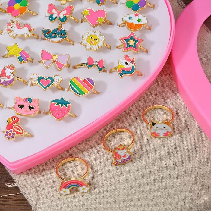 36 Piezas de Anillos de Princesita Lindos y Divertidos