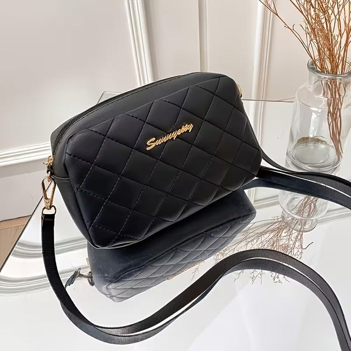 Bolso Bandolera de Moda para Mujer - Elegante Bolso Cuadrado con Cierre de Cremallera