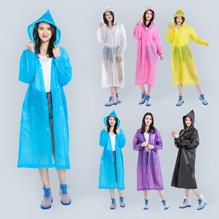 1pc Ropa de Lluvia Reutilizable Impermeable Elegante unisex, Poncho Grueso para Adultos