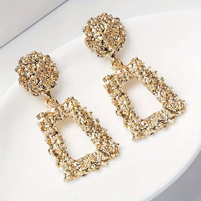 SHEIN Aretes Geométricos de Moda Mate Exagerados y Grandes, Aretes Largos