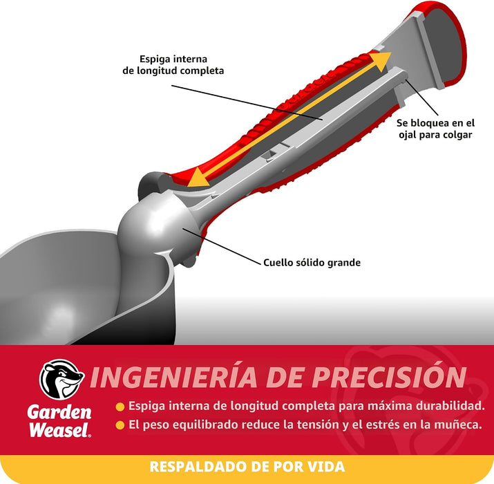 Pala de jardinería extragrande Garden Weasel para cavar la tierra y plantar.