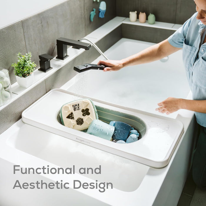 Angelcare - Estante organizador de baño, almacenamiento plegable para juguetes