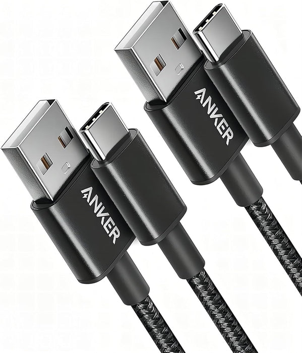 Anker Cable USB C, Pack de 2 cable USB-C a USB-A, Cable USB 2.0 de Nylon
