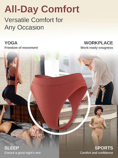 linccure Tangas transpirables sin costuras: ropa interior cómoda para mujer, paquete de 5