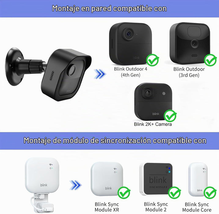 Soporte de pared para cámara Blink Outdoor 4/Outdoor 2K, soporte de módulo