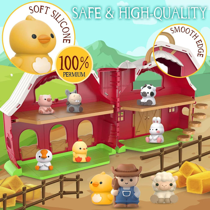 SpringFlower Juguetes Educativos Montessori de Granero Grande con Animales de Granja para niños