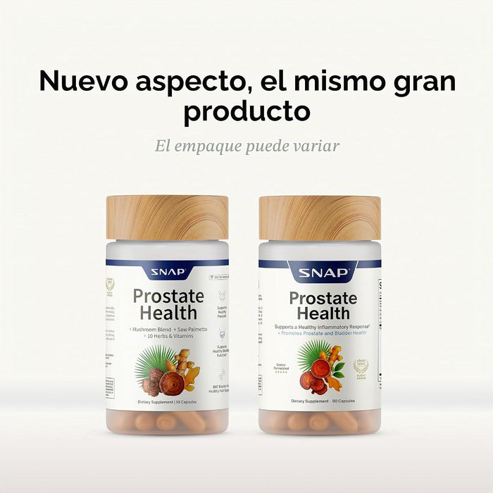 Snap Supplemento para la salud de la próstata en hombres, 90 cápsulas veganas