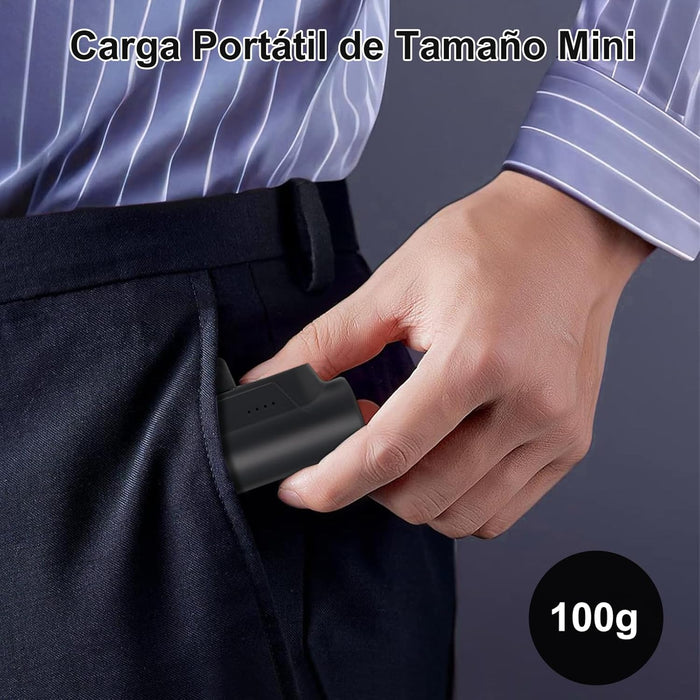 Mini Power Bank 5000mAh, Bateria Portatill Carga Rapida con Luz LED para iPhone