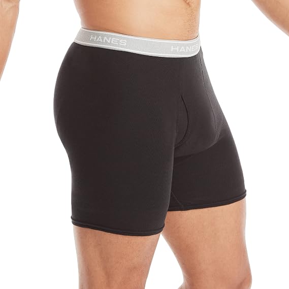 Hanes Paquete de 6 calzoncillos tipo bóxer para hombre, de algodón fresco y transpirable
