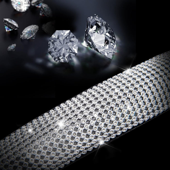 CAR PASS Funda para volante de cuero con diamantes de imitación brillantes 36cm
