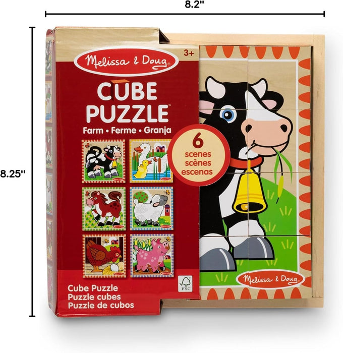 Rompecabezas en cubo de granja de Melissa & Doug, Multicolor