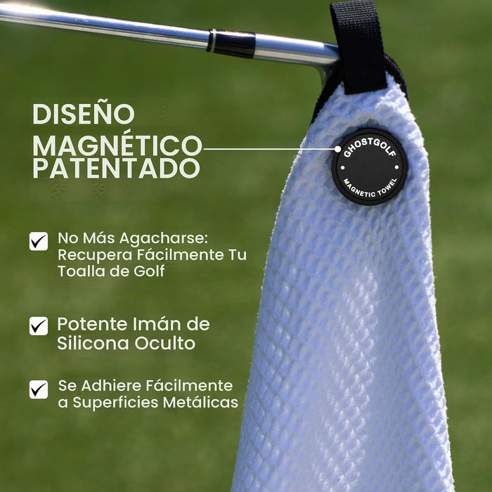 Ghost Golf Toalla magnética, color verde, toalla de golf de microfibra