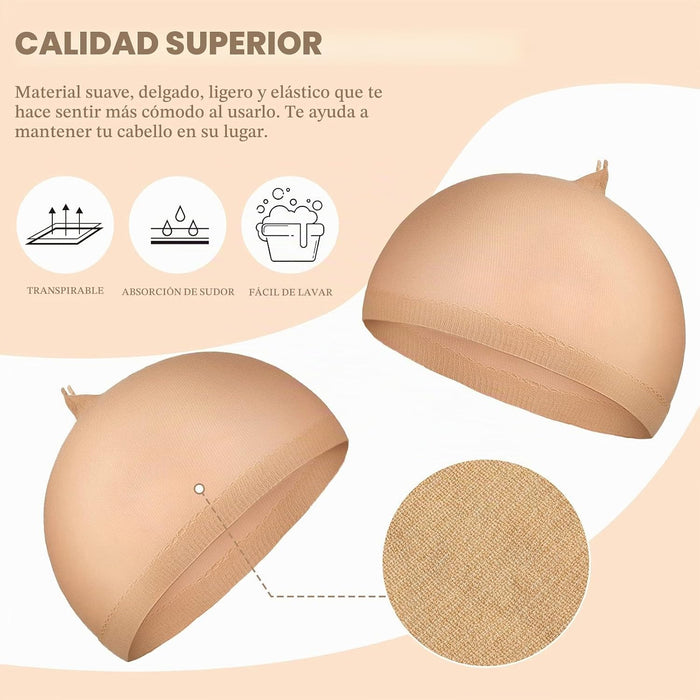 100 gorros para peluca de nailon elástico