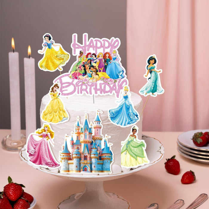 11 Piezas de decoraciones para pastel de princesas de disney