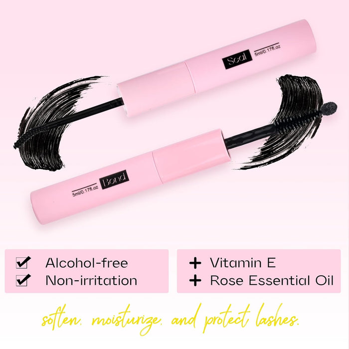 Mavphnee Pegamento de pestañas y sellador 2 en 1, adhesivo de larga duración, impermeable