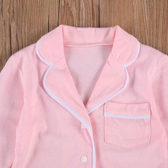 Conjunto de pijama con botones para niñas pequeños