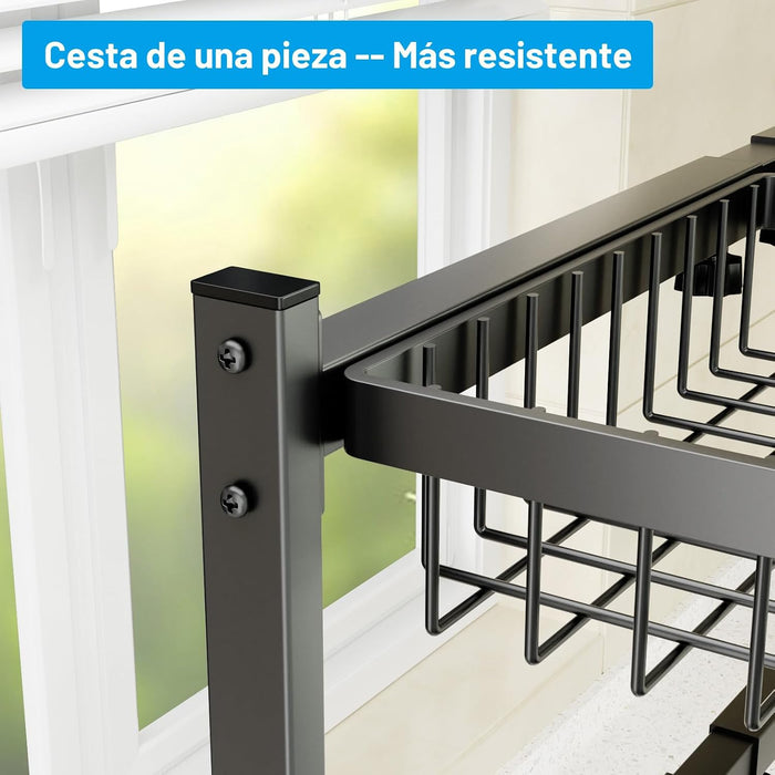 Escurridor 4 cestas de 2 niveles sobre el fregadero