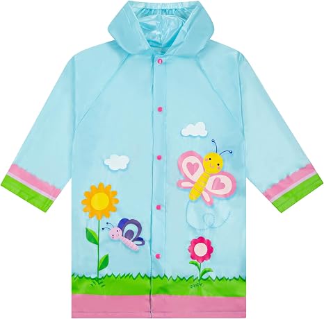 Puddle Play Chaqueta impermeable con capucha para niños, ligera en diseños divertidos