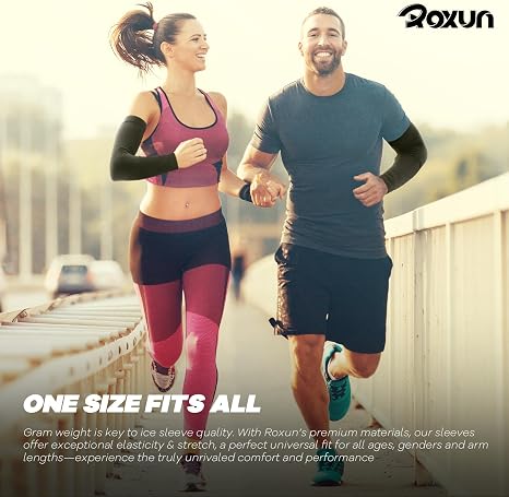 ROXUN Mangas de brazo unisex, compresión deportiva de protección solar UV refrescante