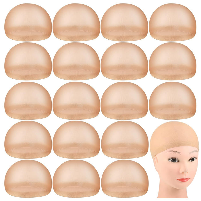 100 gorros para peluca de nailon elástico