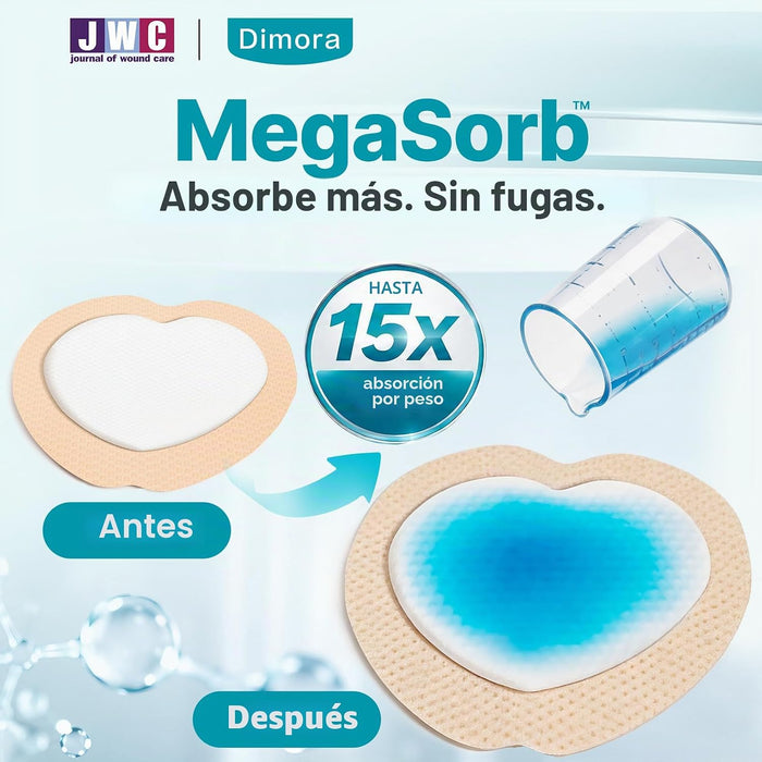 Apósitos de espuma de silicona Dimora para úlceras por presión en el sacro, 7"x7" (20 unidades)