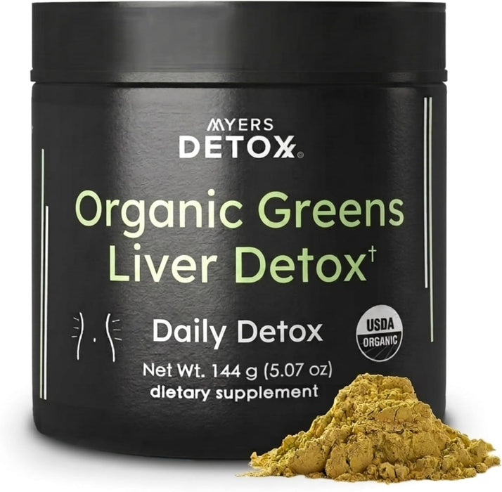 Myers Detox Daily Greens Organic Detox Greens Polvo con brotes de brócoli, 30 porciones
