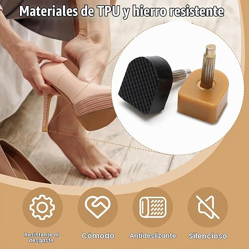 Juego de 24 pares de puntas de repuesto de tacón alto de 6 tamaños